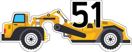 Sitemax 65 x 26.5mm Acrylic Magnet Profile Cut - 51 Wheel Tractor Scraper